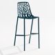 Chaise de bar aluminium dossier haut h 78 cm bleu canard FOREST Fast