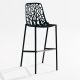 Chaise de bar aluminium dossier haut h 78 cm noir FOREST Fast