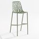 Chaise de bar aluminium dossier haut h 78 cm thé vert FOREST Fast