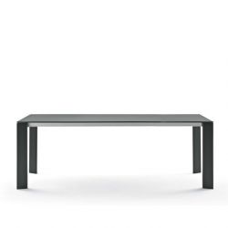 Table aluminium 220 cm GRANDE ARCHE Fast, coloris gris métal