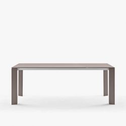 Table extensible aluminium 160/210 cm GRANDE ARCHE Fast, coloris taupe