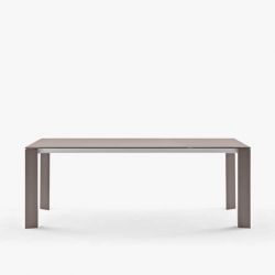 Table extensible aluminium 160/210 cm GRANDE ARCHE Fast, coloris taupe