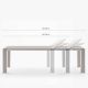 Table extensible aluminium 160/210 cm GRANDE ARCHE Fast, deux rallonges de 50 cm