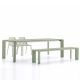 Table et banc aluminium GRANDE ARCHE Fast, coloris thé vert