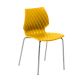 Chaise pieds droits chrome brillant UNI Metalmobil, coloris jaune