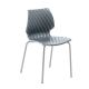 Chaise pieds droits chrome satiné UNI Metalmobil, coloris gris petit poudré