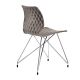 Chaise pieds treillis chrome brillant coloris gris tourterelle UNI Metalmobil