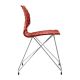 Chaise pieds treillis chrome brillant coloris rouge corail UNI Metalmobil