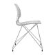 Chaise pieds treillis chrome satiné coloris blanc UNI Metalmobil