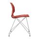 Chaise pieds treillis chrome satiné coloris rouge corail UNI Metalmobil