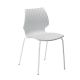 Chaise outdoor blanc pieds droits laqués blanc UNI Metalmobil