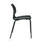 Chaise outdoor noir pieds droits laqués noirs UNI Metalmobil