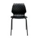 Chaise outdoor noir pieds droits laqués noirs UNI Metalmobil