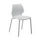 Chaise outdoor blanc pieds droits laqués étain UNI Metalmobil