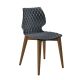 Chaise assise anthracite pieds hêtre teinté noyer canaletto UNI 562 Et-al 