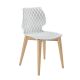 Chaise assise blanche pieds hêtre naturel UNI562 Et-al