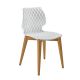 Chaise assise blanche pieds hêtre teinté chêne UNI 562 Et-al