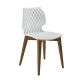 Chaise assise blanche pieds hêtre teinté noyer canaletto UNI 562 Et-al