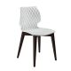 Chaise assise blanche pieds hêtre teinté wengé UNI 562 Et-al