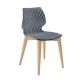 Chaise assise gris petit-gris pieds hêtre naturel UNI 562 Et-al