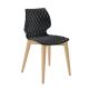 Chaise assise noir pieds hêtre naturel UNI 562 Et-al