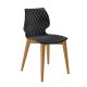 Chaise assise noir pieds hêtre teinté chêne UNI 562 Et-al