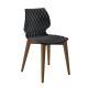 Chaise assise noir pieds hêtre teinté noyer canaletto UNI 562 Et-al