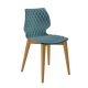 Chaise assise bleu poudré pieds hêtre teinté chêne UNI 562 Et-al