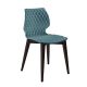 Chaise assise bleu poudré pieds hêtre teinté wengé UNI 562 Et-al