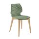 Chaise assise pistache pieds hêtre naturel UNI 562 Et-al