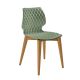 Chaise assise pistache pieds hêtre teinté chêne UNI 562 Et-al