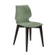 Chaise assise pistache pieds hêtre teinté wengé UNI 562 Et-al