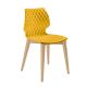 Chaise assise jaune pieds hêtre naturel UNI 562 Et-al