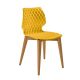 Chaise assise jaune pieds hêtre teinté chêne UNI 562 Et-al
