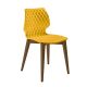 Chaise assise jaune pieds hêtre teinté noyer canaletto UNI 562 Et-al