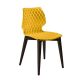 Chaise assise jaune pieds hêtre teinté wengé UNI 562 Et-al