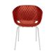 Chaise pieds droits chromés satinés coloris rouge corail UNI-KA 594 Et-al