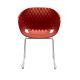 Chaise pieds luge chromés brillants coloris rouge corail UNI-KA 595 Et-al