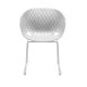 Chaise pieds luge chromés satinés coloris blanc UNI-KA 595 Et-al