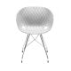 Chaise pieds treillis 596 UNI-KA Metalmobil,  chrome brillant coloris blanc