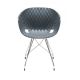 Chaise pieds treillis 596 UNI-KA Metalmobil,  chrome brillant coloris gris petit gris