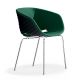 Chaise coque noir rembourrée tissu Vert pin-Medley 67054 pieds droits chromés UNI-KA Et-al