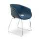 Chaise coque gris petit gris rembourrée tissu Bleu cobalt-Medley 66010 pieds luge chromés UNI-KA Et-al