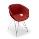 Chaise coque rouge corail rembourrée tissu Rouille-Medley 63017 pieds treillis chromés UNI-KA Et-al