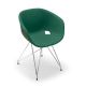 Chaise coque pistache rembourrée tissu Vert pin-Medley 67054 pieds treillis chromés UNI-KA Et-al