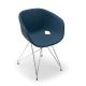 Chaise coque gris petit gris rembourrée tissu Bleu cobalt-Medley 66010 pieds treillis chromés UNI-KA Et-al