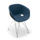 Chaise coque anthracite rembourrée tissu Bleu cobalt-Medley 66010 pieds treillis chromés UNI-KA Et-al