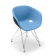 Chaise coque anthracite rembourrée tissu Bleu ciel-Medley 67052 pieds treillis chromés UNI-KA Et-al