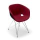 Chaise coque noire rembourrée tissu Rouge-Medley 64123 pieds treillis chromés UNI-KA Et-al