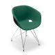 Chaise coque noire rembourrée tissu Vert pin-Medley 67054 pieds treillis chromés UNI-KA Et-al